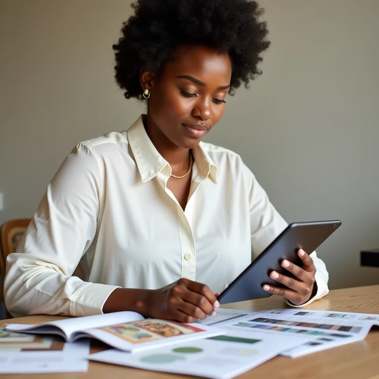 Mulher planejando orçamento de reforma