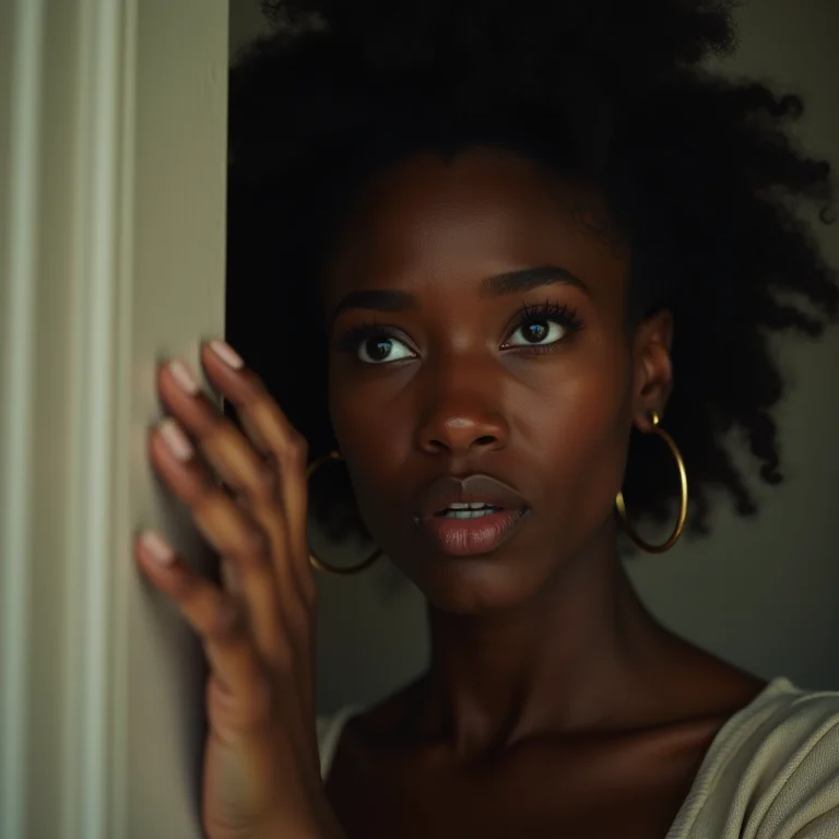 Mulher preocupada examinando parede com drywall resistente à umidade