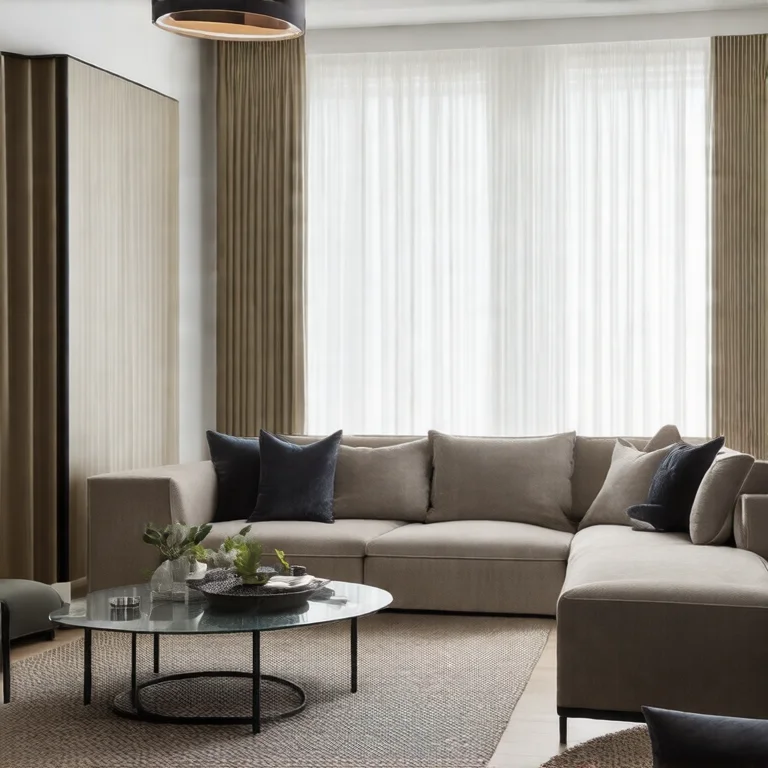 Nichos decorativos combinados com outros elementos de decoração em uma sala de estar moderna, criando uma atmosfera equilibrada.