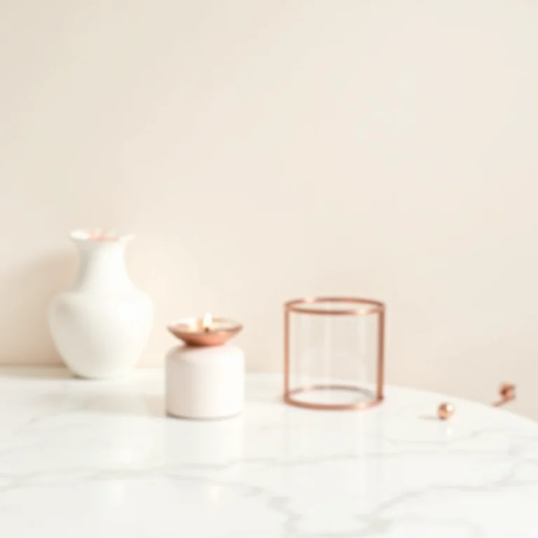 Objetos de decoração rose gold