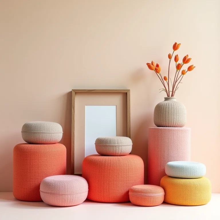 Objetos decorados com tecido de chita para uma festa junina.