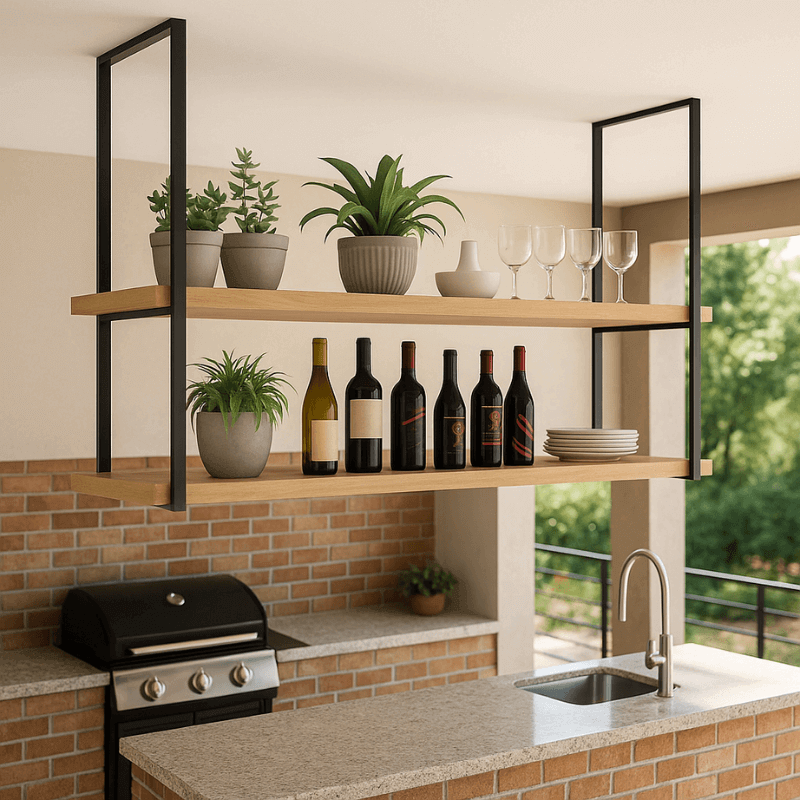 Organização Suspensa com Toque Industrial - detalhe