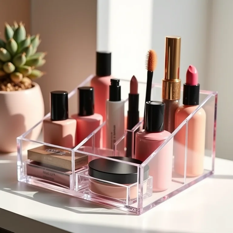 Organizador de maquiagem de acrílico: o segredo para um banheiro organizado