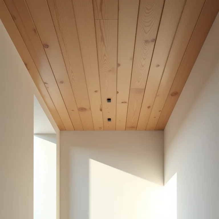 Painéis de PVC com textura de madeira para teto