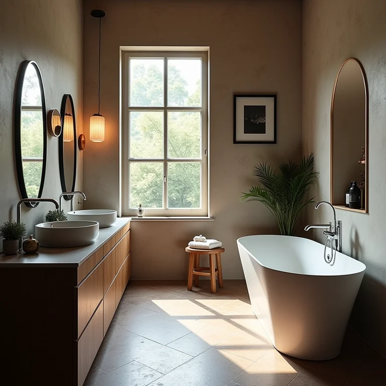 Painel de inspiração para banheiro temático de moto: oficinas, garagens e estradas.