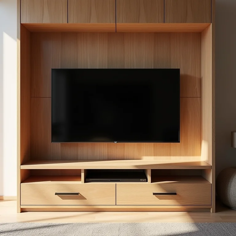 Painel de TV de madeira com funcionalidade inteligente