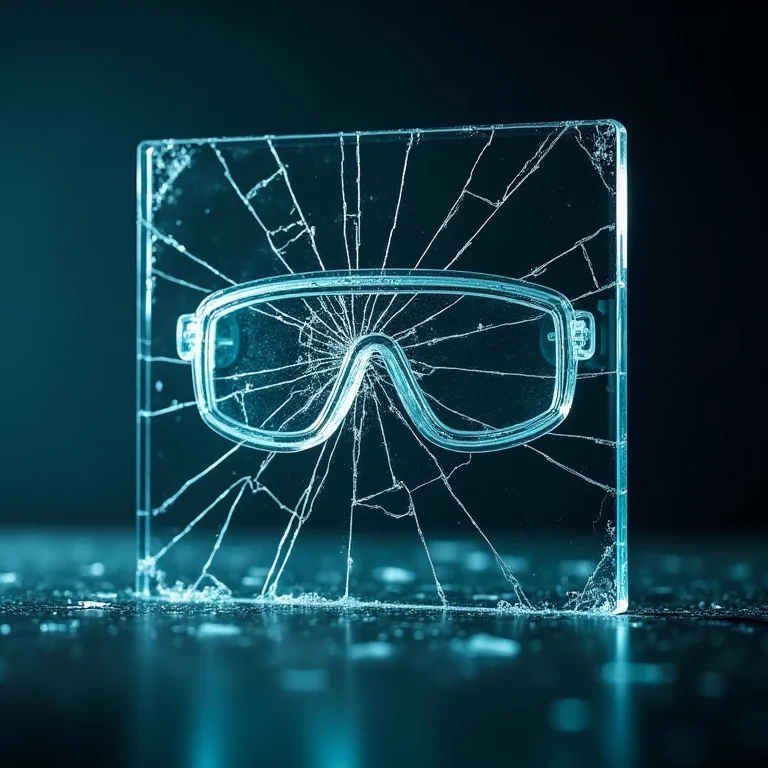 Painel de vidro comum rachado