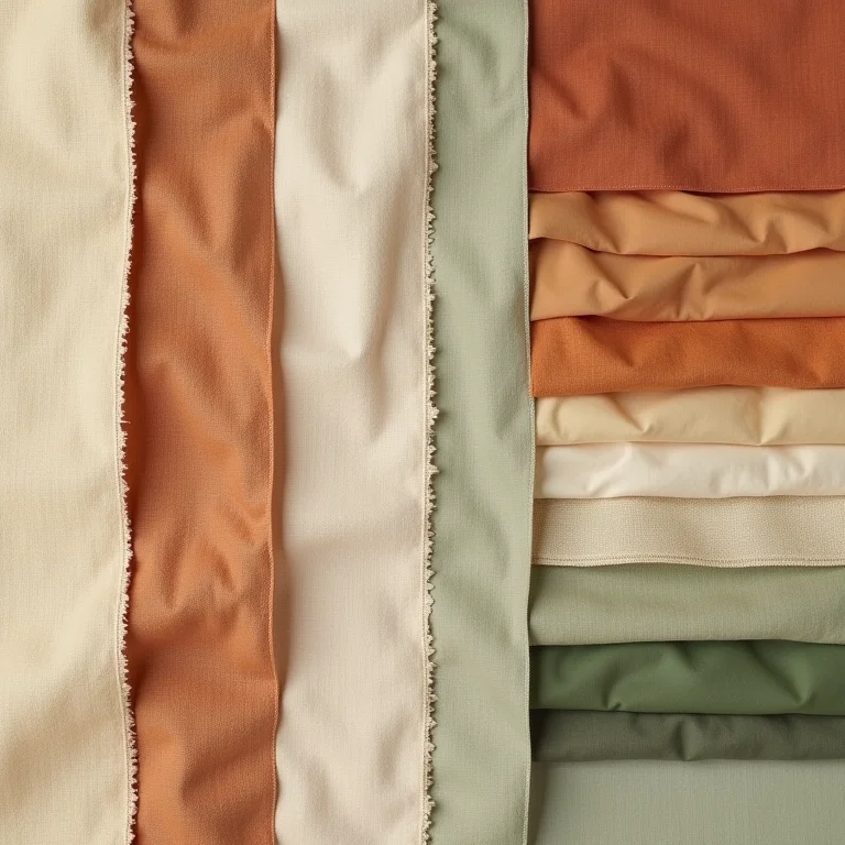 Paleta de cores boho chic com amostras de tinta e texturas naturais