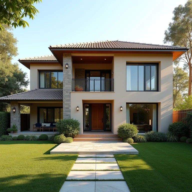 Paleta de cores que valoriza o entorno da casa