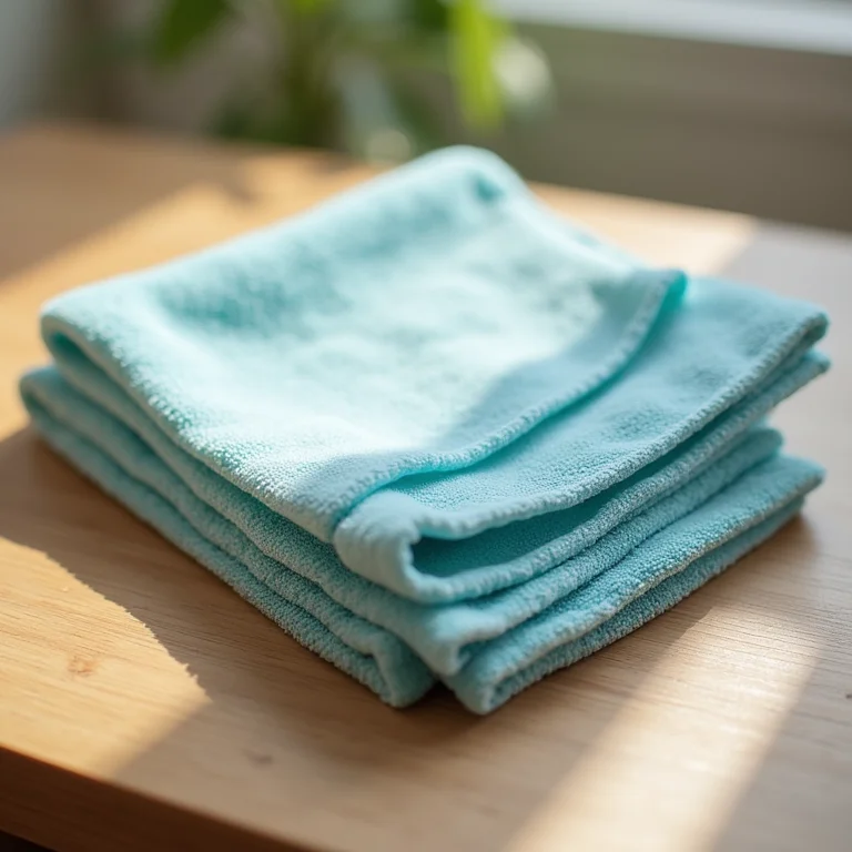 Pano de microfibra limpando diferentes superfícies