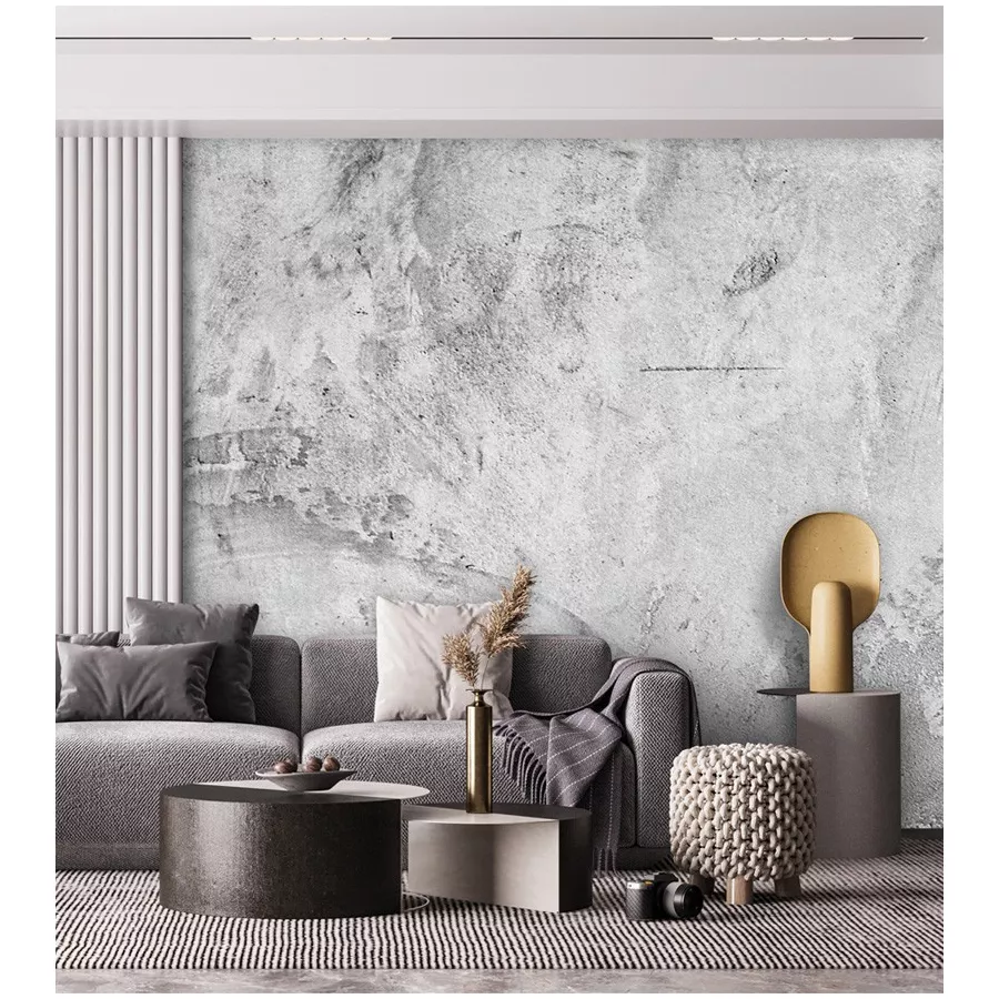 Elegância Urbana: Papel de Parede que Imita Cimento Queimado - inspiração