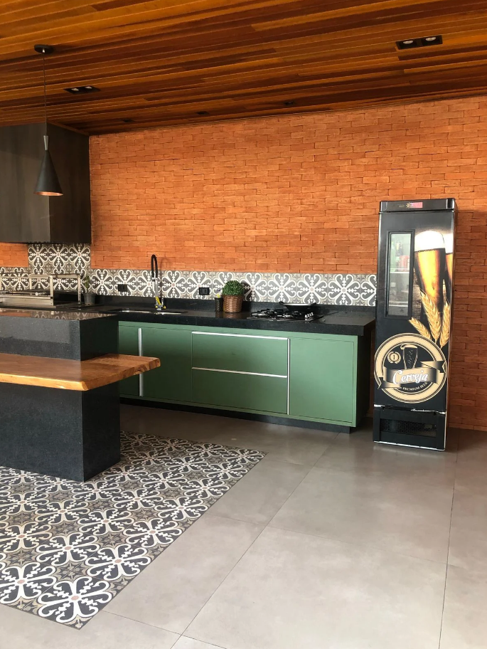 Tijolinho Aparente na Cozinha Gourmet - detalhe