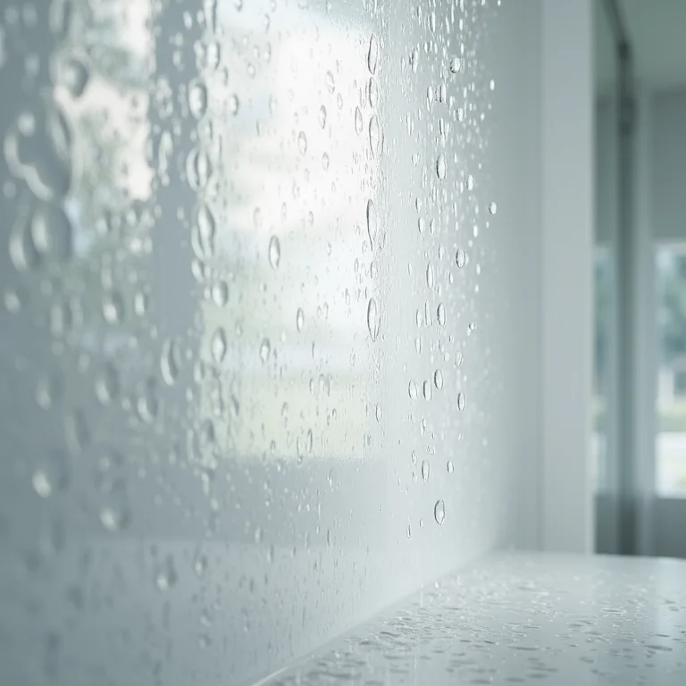 Paredes do banheiro com gotas de água