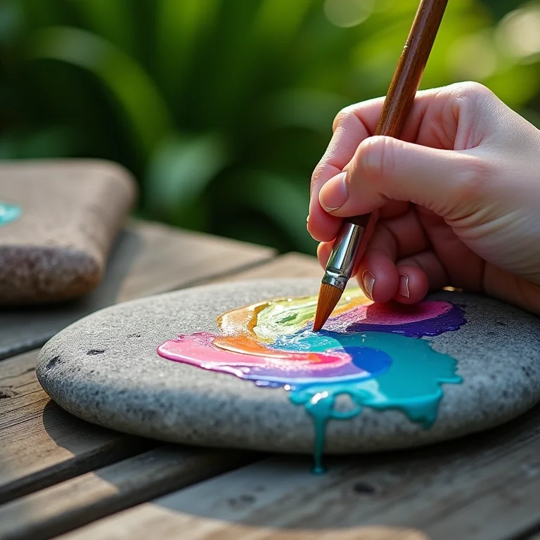 Passo a passo de pintura em pedra de jardim