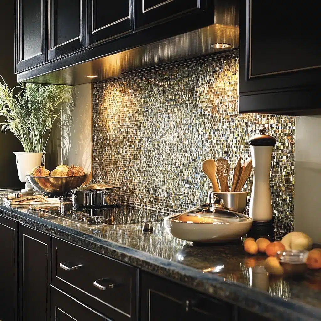 Pastilhas de Vidro Cristalino: Luminosidade e Elegância Refletida - ideia