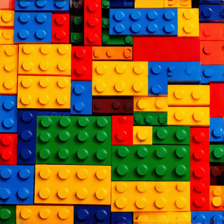 Peças de Lego coloridas organizadas