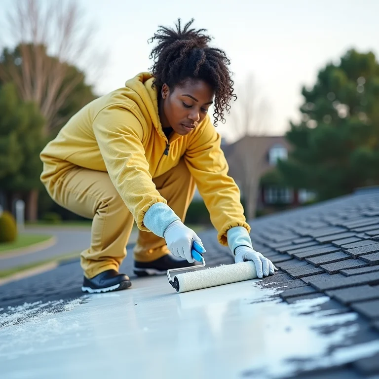 Pintura de telhado de amianto com segurança.