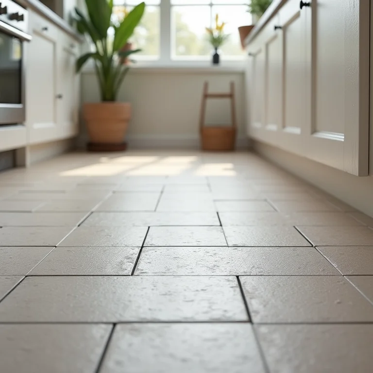 Piso de borracha antiderrapante em cozinha