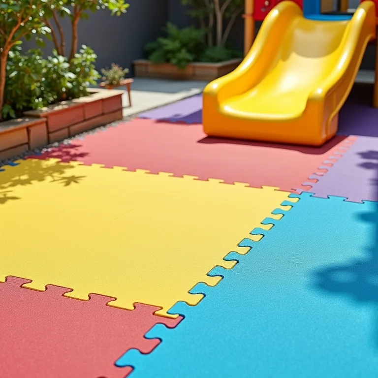 Piso de playground com tinta emborrachada