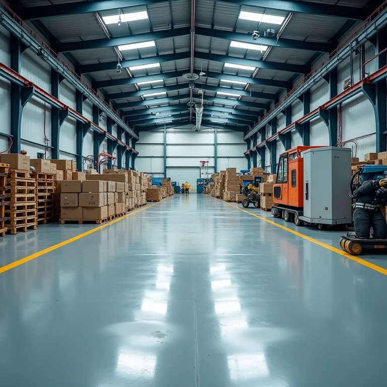 Piso industrial com tinta epóxi e tráfego intenso