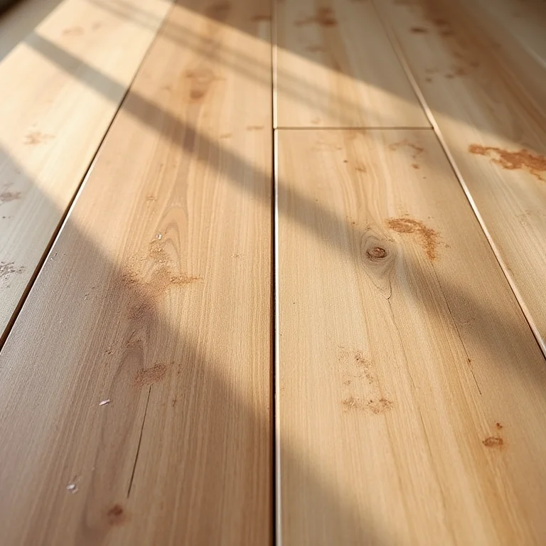 Piso laminado novo versus piso laminado desgastado.