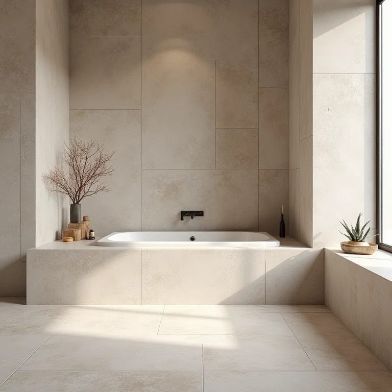 Pisos e paredes texturizadas para banheiro