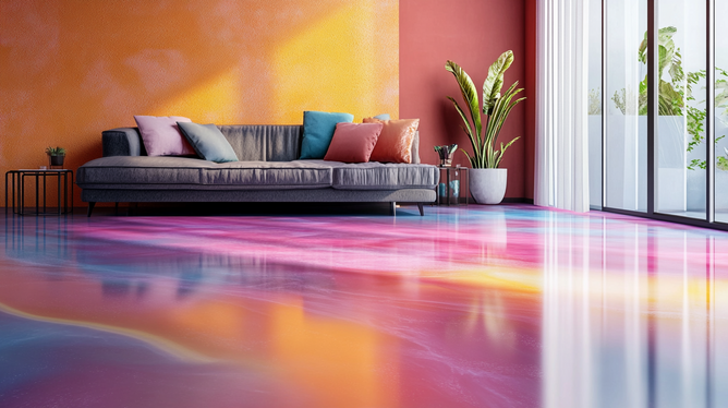 Cores Vibrantes: Pinte seu Piso com Resina Epóxi e Dê Vida aos Espaços - inspiração