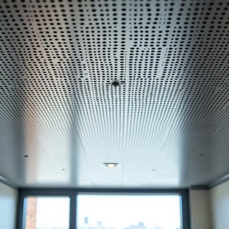 Placa de forro metálico com design perfurado