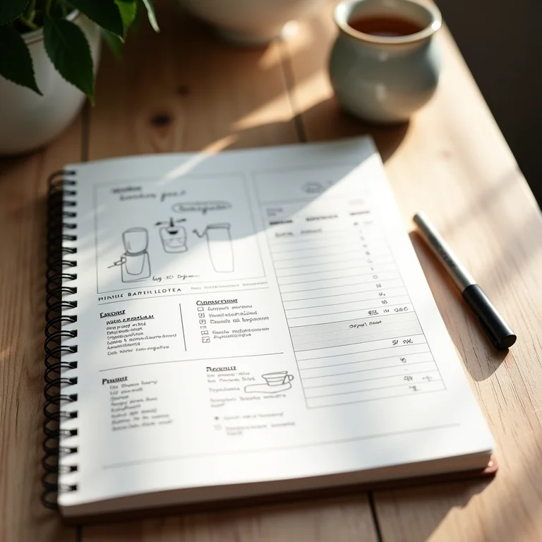 Planejamento de orçamento para reforma de banheiro rústico.