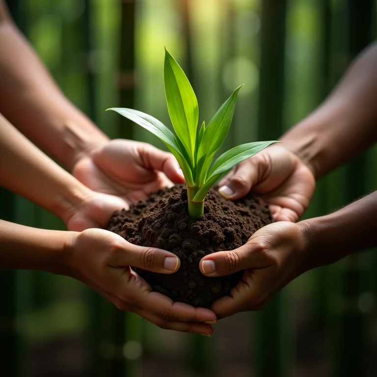 Planting bamboo shoots