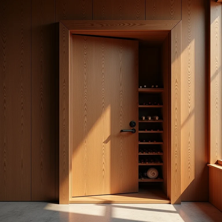 Porta de adega feita em madeira maciça