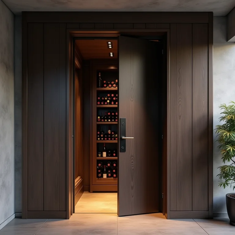 Porta de adega metálica com isolamento, proteção e segurança