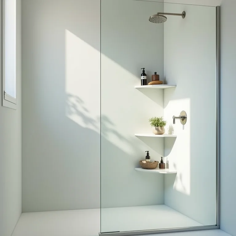 Porta shampoo de canto de vidro temperado