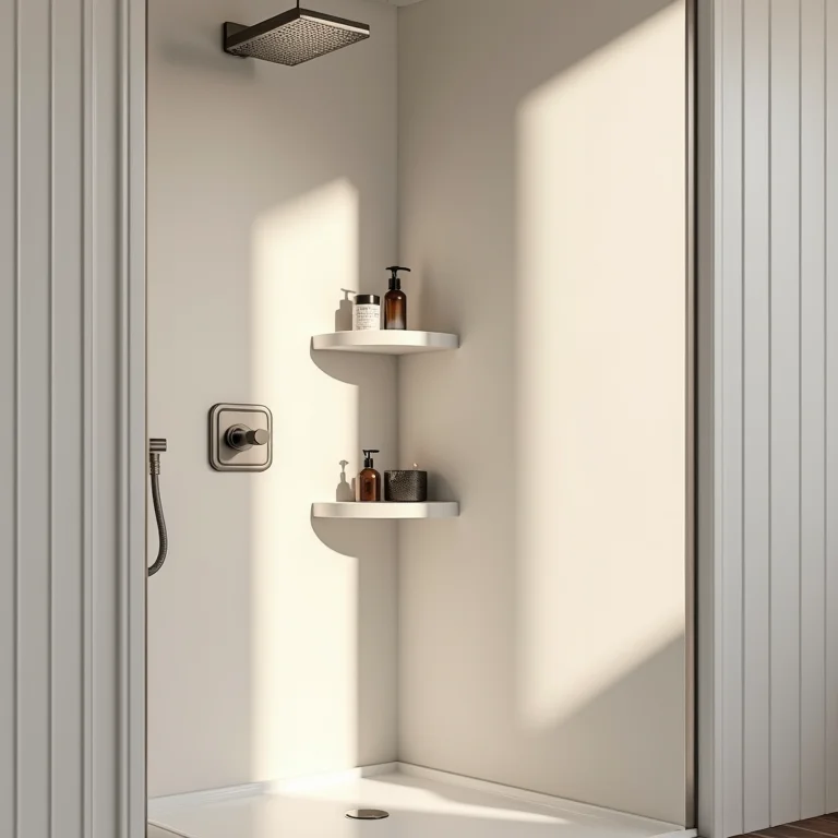 Porta shampoo em banheiro pequeno