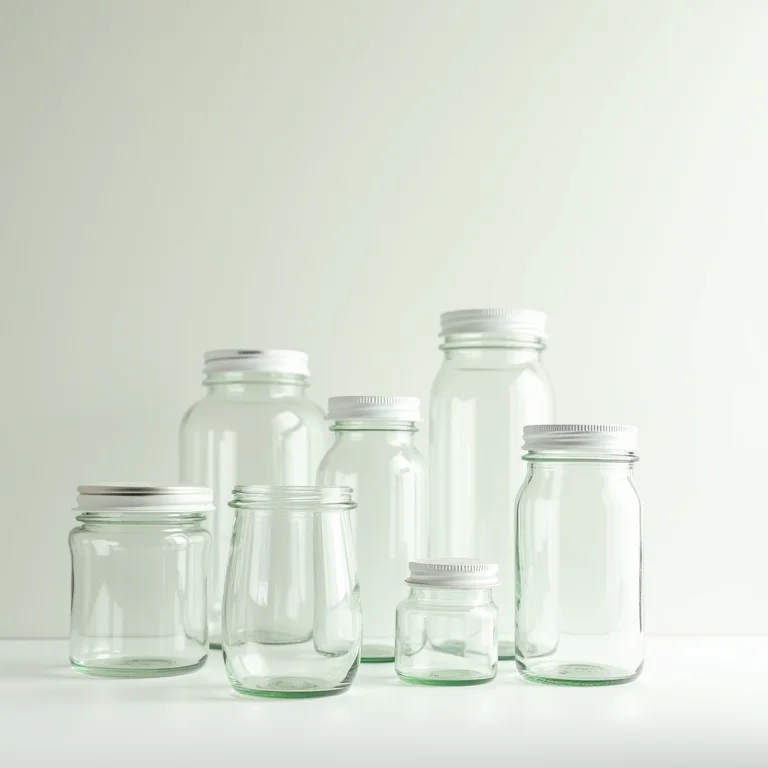 Potes de vidro vazios destacando a transparência e o design