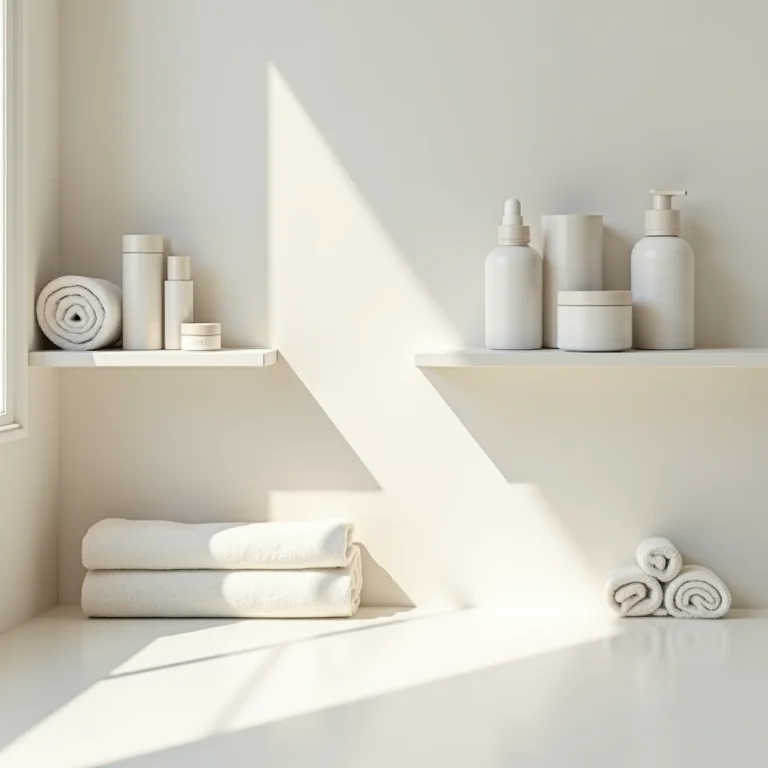 Prateleiras de Blindex organizando produtos