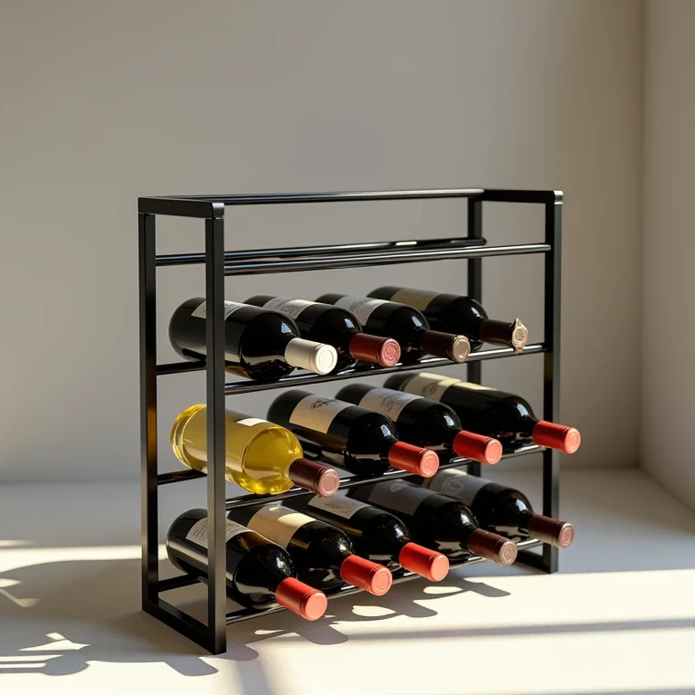 Prateleiras de metal para uma adega moderna e elegante