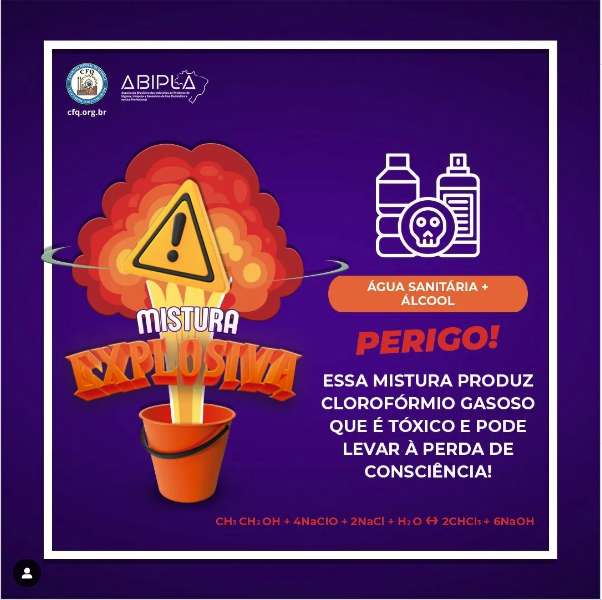 Mistura Explosiva com Água Sanitária: Cores Vibrantes como Alerta - ideia
