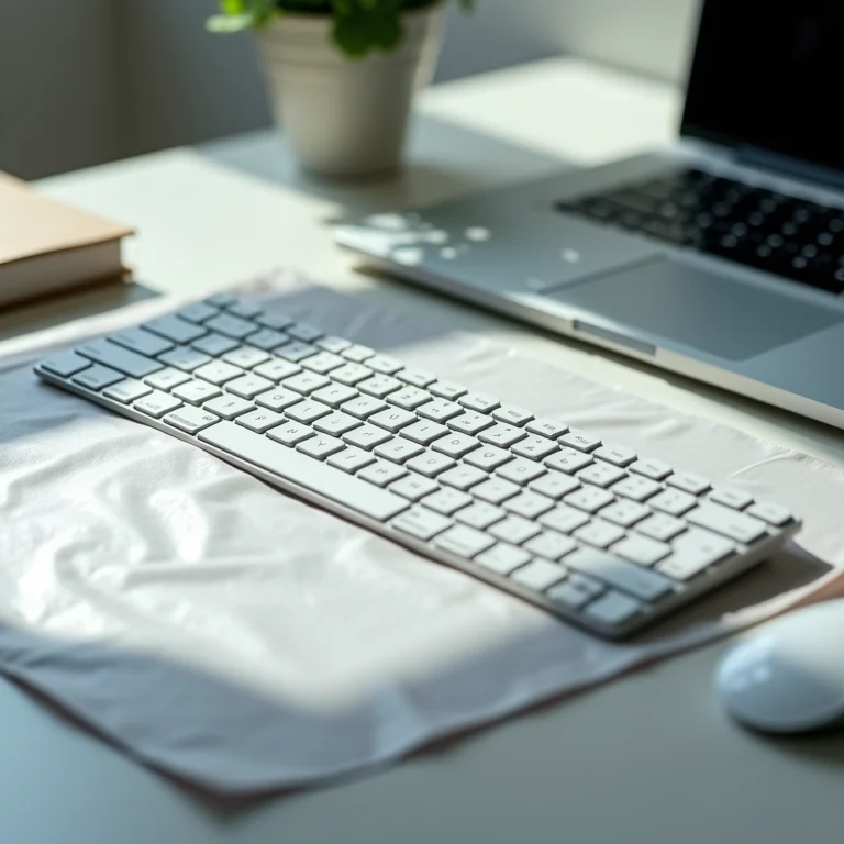 Protegendo a área de trabalho antes da limpeza.