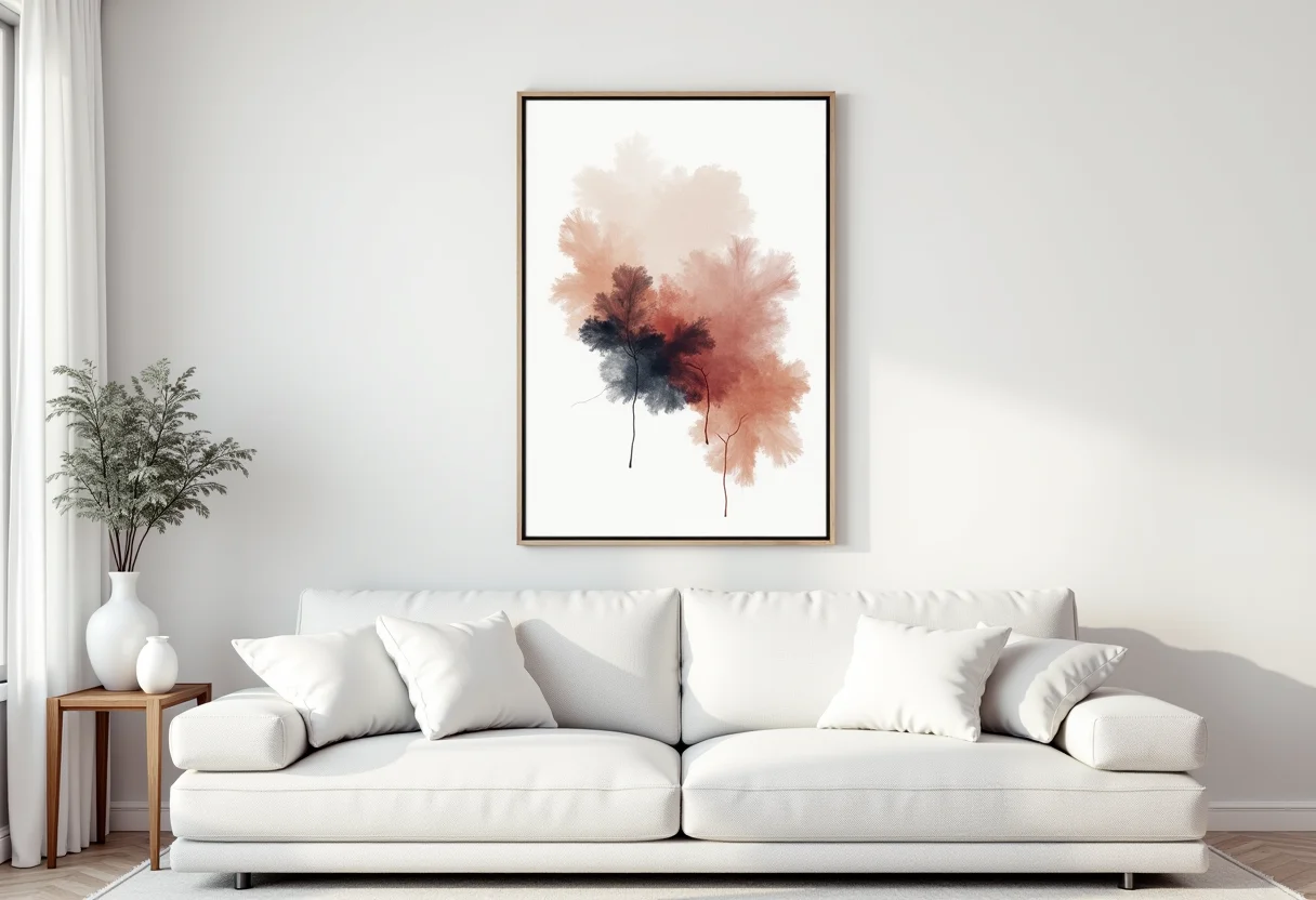 Quadros abstratos para sala moderna e elegante.