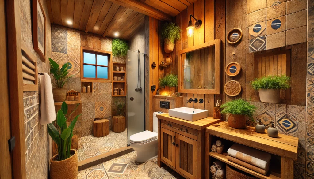 Elegância Natural com Toque de Madeira e Plantas - inspiração