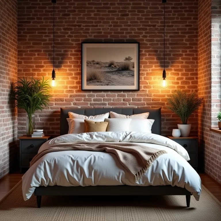Quarto com decoração industrial: aconchego e relaxamento.