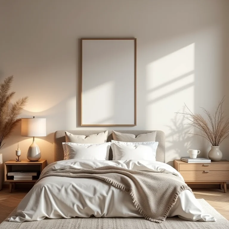 Quarto de casal com decoração escandinava: aconchego e elegância