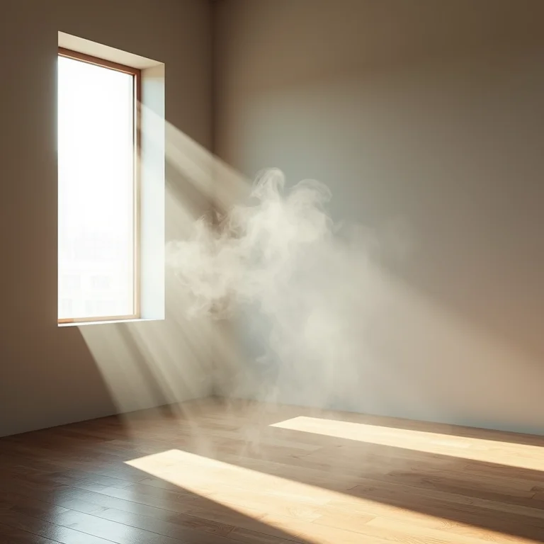 Quarto minimalista com leve odor de mofo