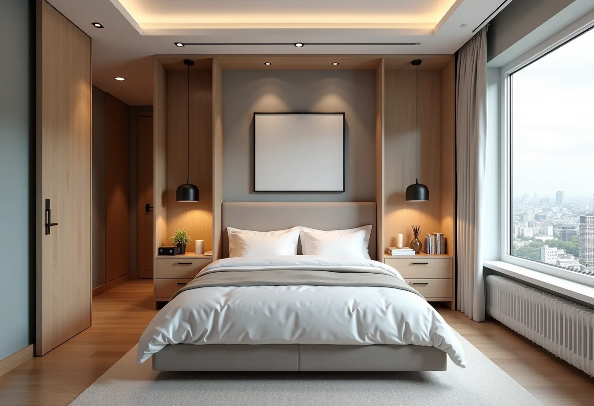 Quarto pequeno decorado com soluções inteligentes para otimizar o espaço