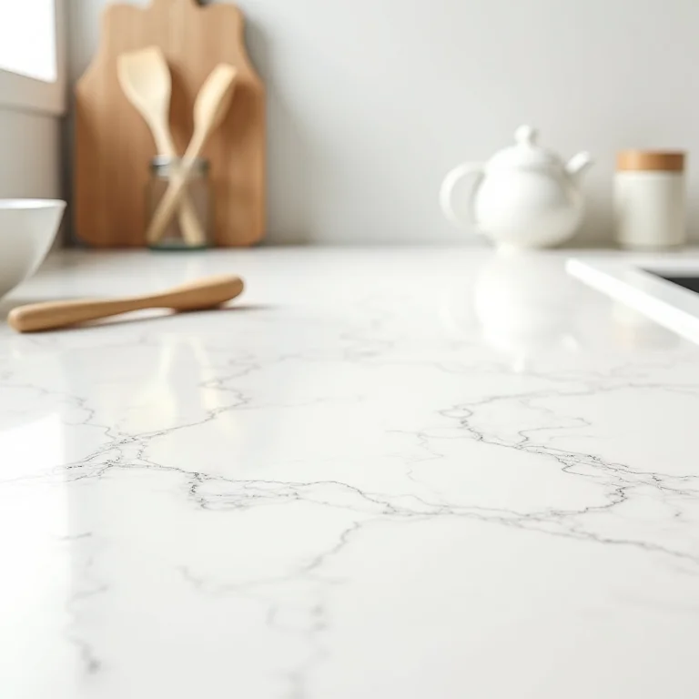 Quartzo Calacata: Beleza e praticidade na cozinha.