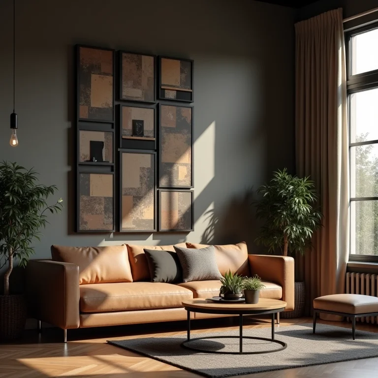 Rack de ferro e madeira com estilo industrial moderno.