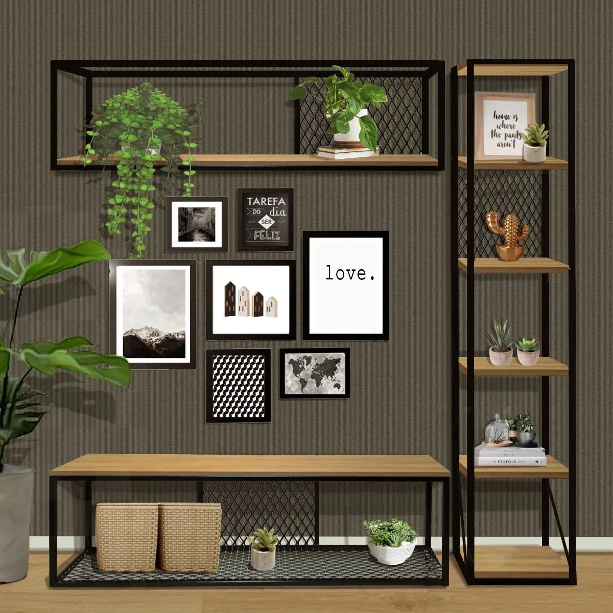 Rack Industrial com Estrutura Metálica e Prateleiras de Demolição: Personalidade Marcante - detalhe