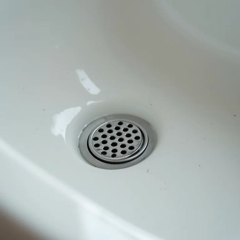 Ralo com protetor impedindo a passagem de cabelos.