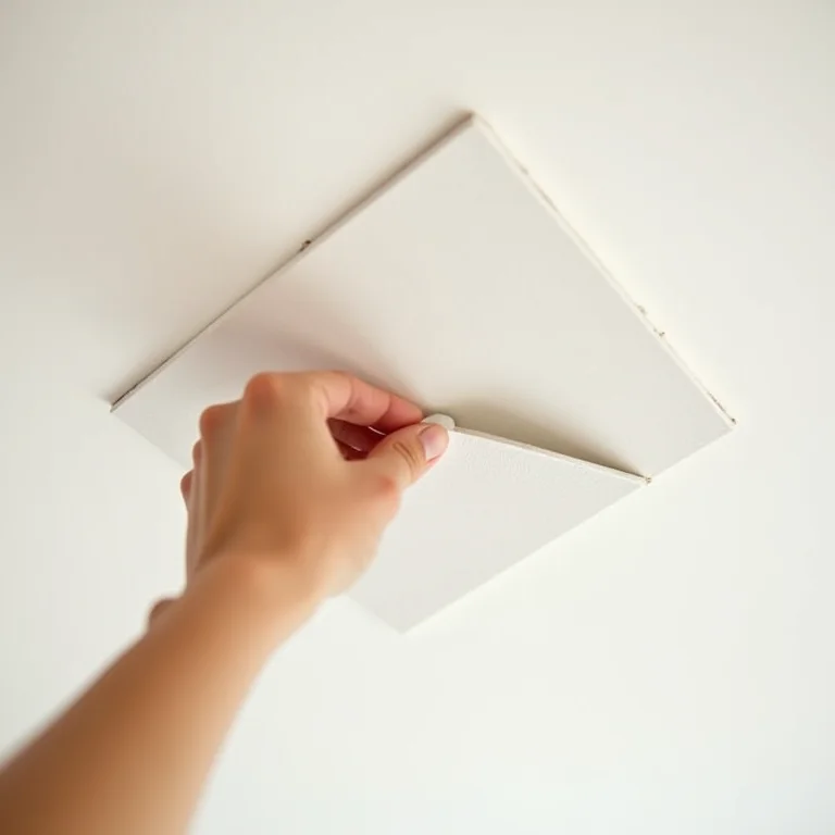 Remoção fácil de uma placa de gesso acartonado do forro